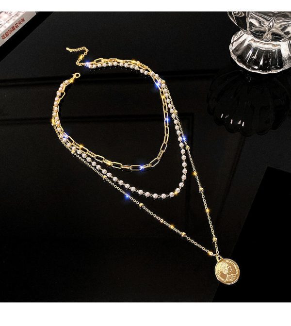 Thick Necklace Fashion Man Avatar Geometric Multilayer Necklace - Image 5