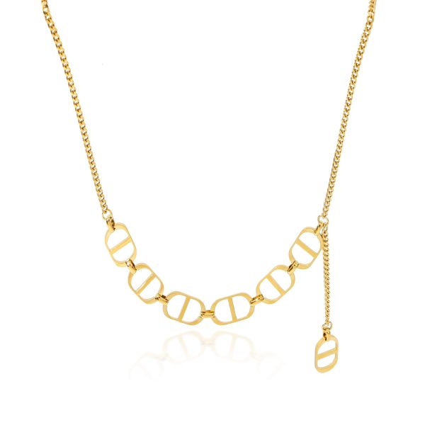 Punk Thick Gold Pig Nose Chains D Letter Pendant Short Choker Necklace